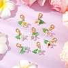 Flower ABS Plastic Imitation Pearl & Acrylic Pendant Decorations HJEW-JM02988-01-1