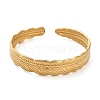 304 Stainless Steel Feather Cuff Bangles BJEW-G694-01G-2