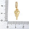 Rack Plating Brass Micro Pave Cubic Zirconia European Dangle Charms KK-P287-27G-3