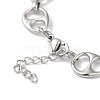 304 Stainless Steel Hollow Teardrop Link Chain Bracelets for Women BJEW-B092-07P-3