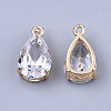 Transparent Glass Charms GLAA-T007-11G-2