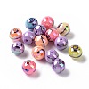 UV Plating Rainbow Iridescent Drawbench Acrylic Beads OACR-E009-10A-1