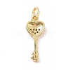 Brass Micro Pave Cubic Zirconia Pendants KK-C012-11G-2