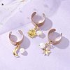304 Stainless Steel and Alloy Pendants Cuff Rings for Women RJEW-JR00987-1