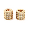 Column Brass Micro Pave Clear Cubic Zirconia Beads KK-S394-05D-2