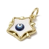 Evil Eye Enamel Shell Pendants KK-E092-26G-04-2