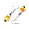 Halloween Candy Corn Handmade Lampwork & Glass Dangle Earrings EJEW-JE05871-5