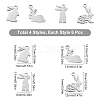 SUNNYCLUE 24Pcs 4 Style 201 Stainless Steel Bunny Charms STAS-SC0003-43-2