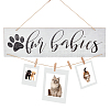 Wooden Paw Print Hanging Sign AJEW-WH0188-49A-2