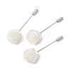 Resin Glitter Flower Brass Stick Lapel Pins JEWB-BR00170-04-1