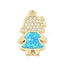 Brass Micro Pave Cubic Zirconia Connector Charms KK-I723-22G-1