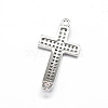 Curved Latin Sideways Cross Brass Micro Pave Cubic Zirconia Links ZIRC-E010-02-3