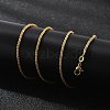 2mm Rack Plating Brass Wheat Chain Necklaces for Women Men MAK-L044-58G-2