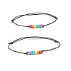 2Pcs Glass Seed Braided Cord Bracelets Set BJEW-JB07891-1