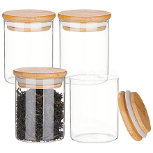 Glass Storage Jar with Suction Bamboo Lid CON-WH0089-45