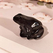 Natural Obsidian Carved Healing Frog Figurines PW-WG57592-03