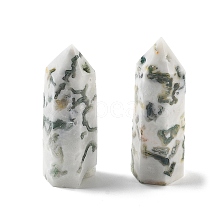 Natural Moss Agate Pointed Prism Bar Home Display Decoration G-PW0007-104A