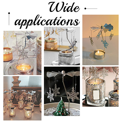 430 and 201 Stainless Steel Rotating Candlestick Tealight Candle Holder DJEW-WH0039-24P-1