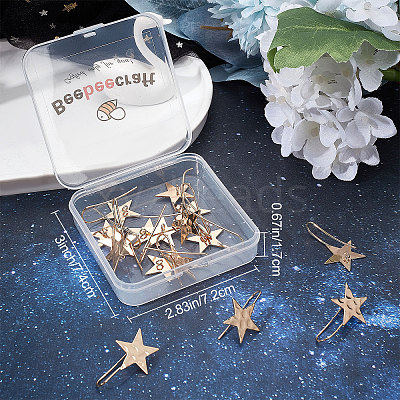 20Pcs Brass Star Earring Hooks KK-BBC0004-88-1