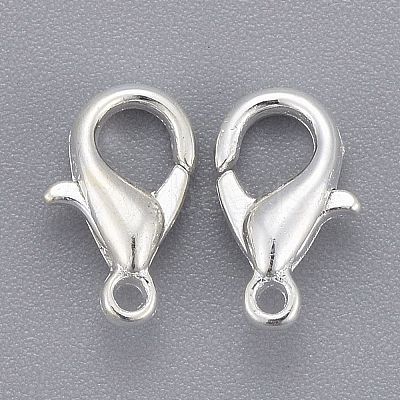 Silver Color Plated Zinc Alloy Lobster Claw Clasps X-E103-S-1