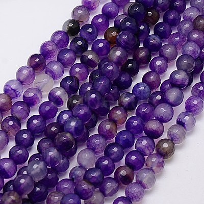 Natural Agate Beads Strands G-G580-8mm-21-1