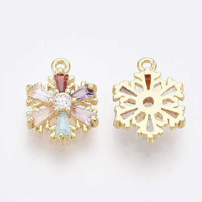Brass Cubic Zirconia Charms X-KK-Q761-32G-NF-1