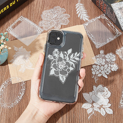 2 Boxes 2 Styles PET Hollow Lace Stickers Set DIY-GF0006-78-1