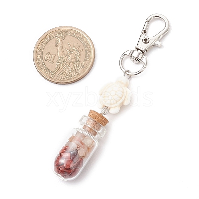 Natural & Synthetic Gemstone Pendant Decoration HJEW-JM03862-02-1