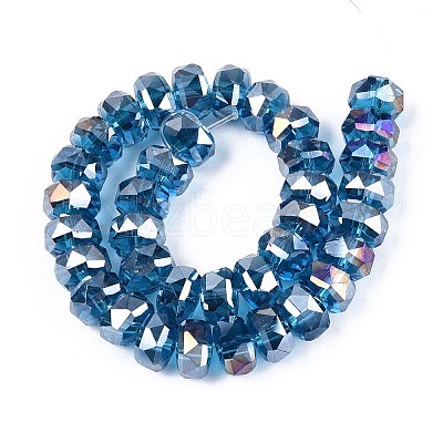 Electroplate Transparent Glass Beads Strands EGLA-N022-04A-D07-1
