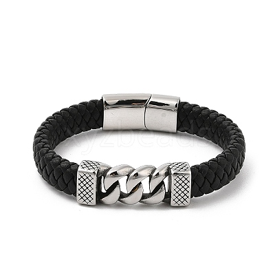 Braided Leather Cord Bracelets for Men BJEW-Z081-18P-1