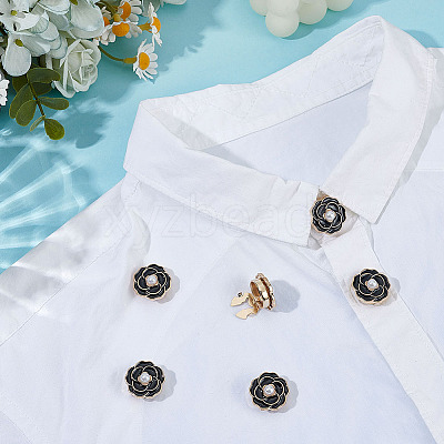 6Pcs Flower Alloy Resin Cufflinks FIND-ME0003-15G-01-1