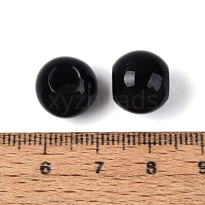 Natural Black Onyx European Beads G-Q602-09A-12-1