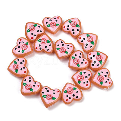 Handmade Heart Lampwork Beads Strands LAMP-P069-04B-07-1