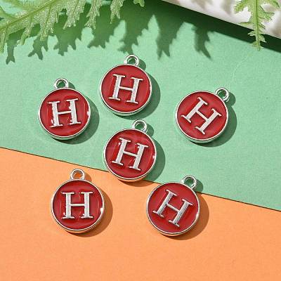 Platinum Plated Alloy Enamel Charms ENAM-S118-03H-P-1