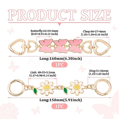 2Pcs 2 Style Alloy Enamel Chain Extenders FIND-TA0005-19-1