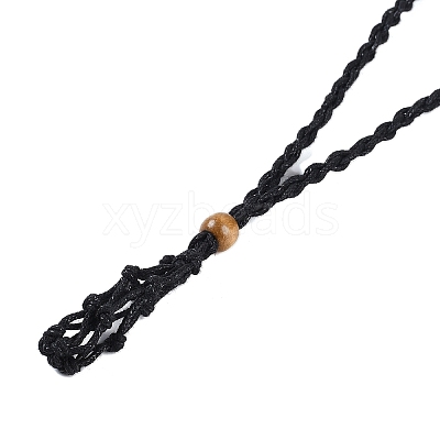 Braided Waxed Cord Empty Macrame Pouch Slider Necklace Making FIND-C061-01J-1