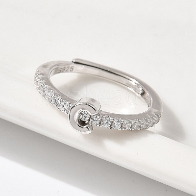 S925 Sterling Silver Adjustable Letter Rings for Women RJEW-M068-01P-C-1