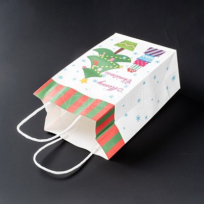 Christmas Theme Kraft Paper Gift Bags CARB-L009-A10-1