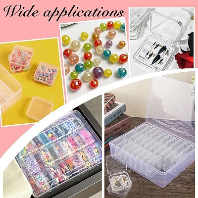 50Pcs PP Plastic Bead Containers with Hinged Lid CON-DR0001-09-1