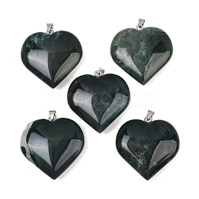 Natural Moss Agate Pendants GG-K002-04P-1