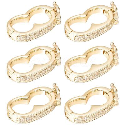 6Pcs Brass Peanut Twister Clasps FIND-SC0003-97G-1