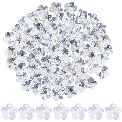 80Pcs Transparent Faceted Glass Connector Charms GLAA-SP0001-88B-01-1