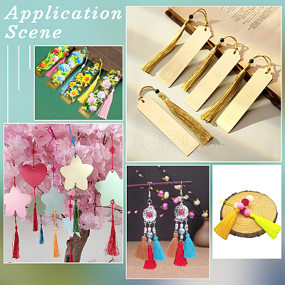 60Pcs Polyester Tassel Pendant Decorations AJEW-GF0010-90-1