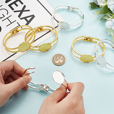 6Pcs 2 Colors Brass Bangle Makings FIND-GO0002-78-1
