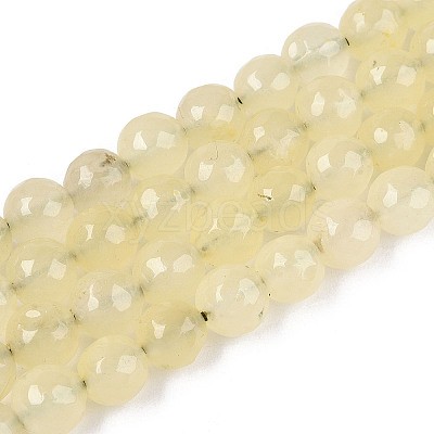 Dyed Natural White Jade Beads Strands X-G-T139-8mm-60-13-1