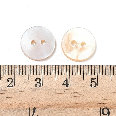 2-Hole Shell Flat Round Buttons BUTT-P012-09-1