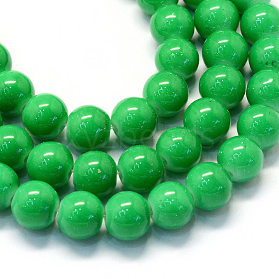 Baking Paint Glass Round Bead Strands DGLA-Q020-8mm-33-1