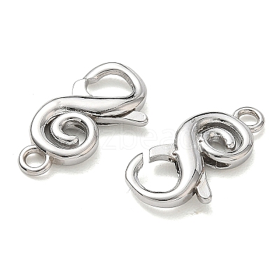 Brass S-Shaped Swirl Lobster Clasp for Jewelry Making KK-CBA5585-05P-1
