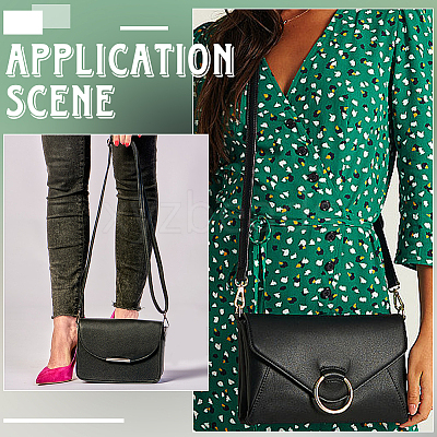 1Pc Black PU Imitation Leather Adjustable Bag Straps AJEW-CL0002-19KCG-1
