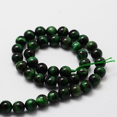 Natural Tiger Eye(Dyed & Heated) Round Beads Strands G-E329-10mm-40A-1